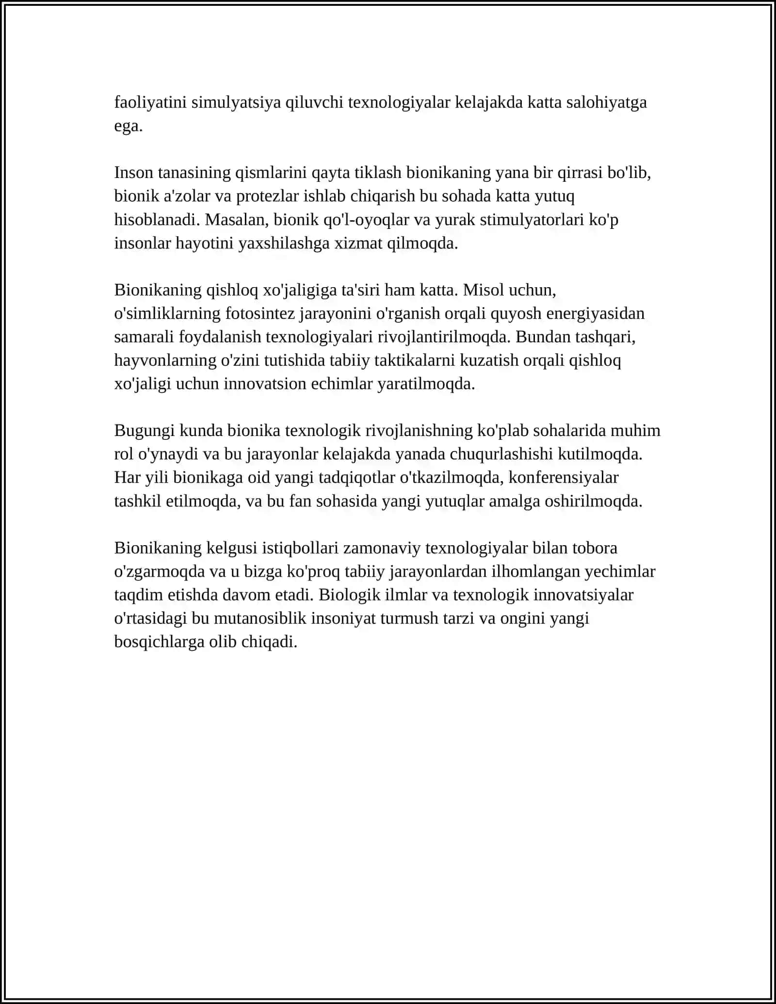 BIONIKA ASOSLARI VA UNI INSON HAYOTIDAGI ORNI 4
