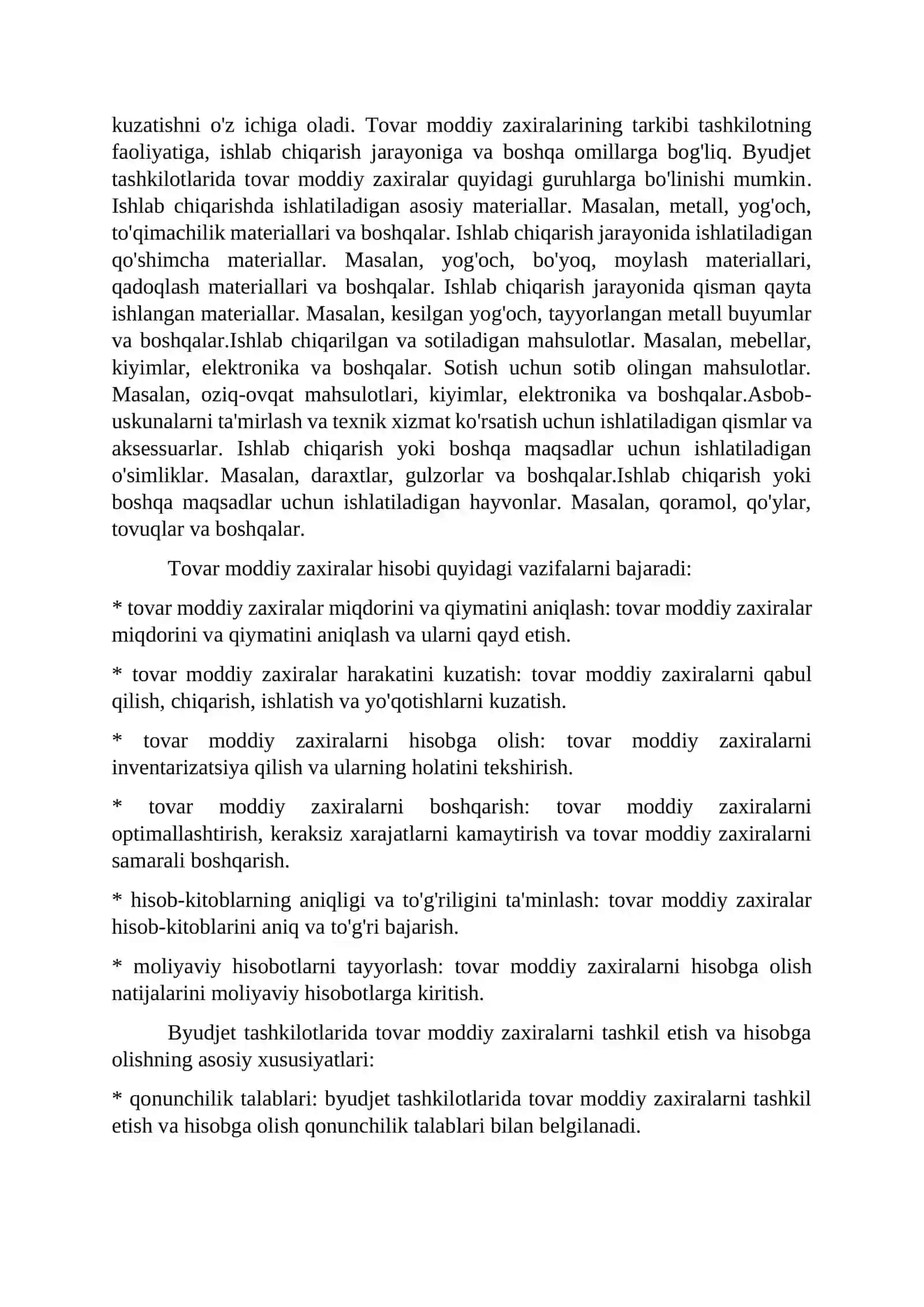Byudjet tashkilotlarida tovar moddiy zaxiralar xisobi 4