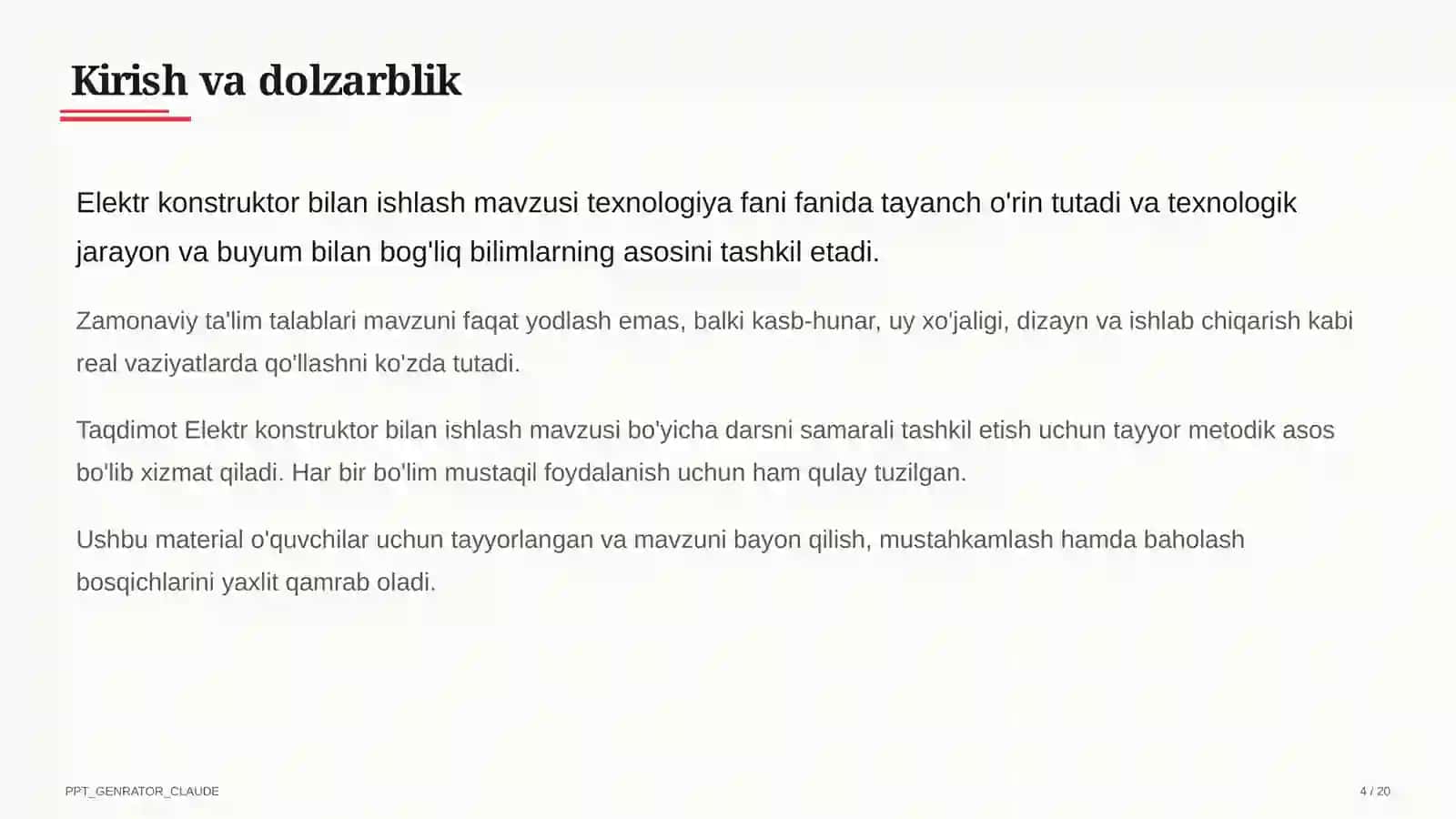 Elektr konstruktor bilan ishlash (4-sinf) 4