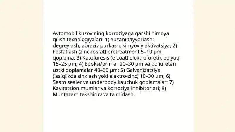 Avtomobillarning kuzovi va kabinalarini ta’mirlash ishlari texnologiyasi 4