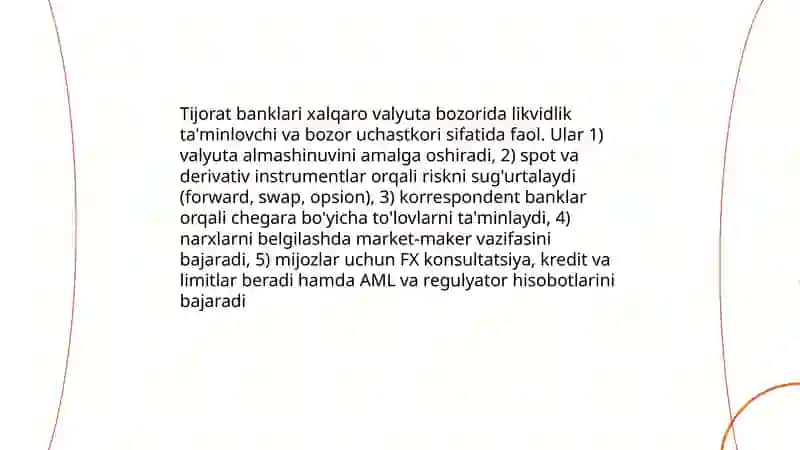 Xalqara valyuta bozori ishtirokchilari 4