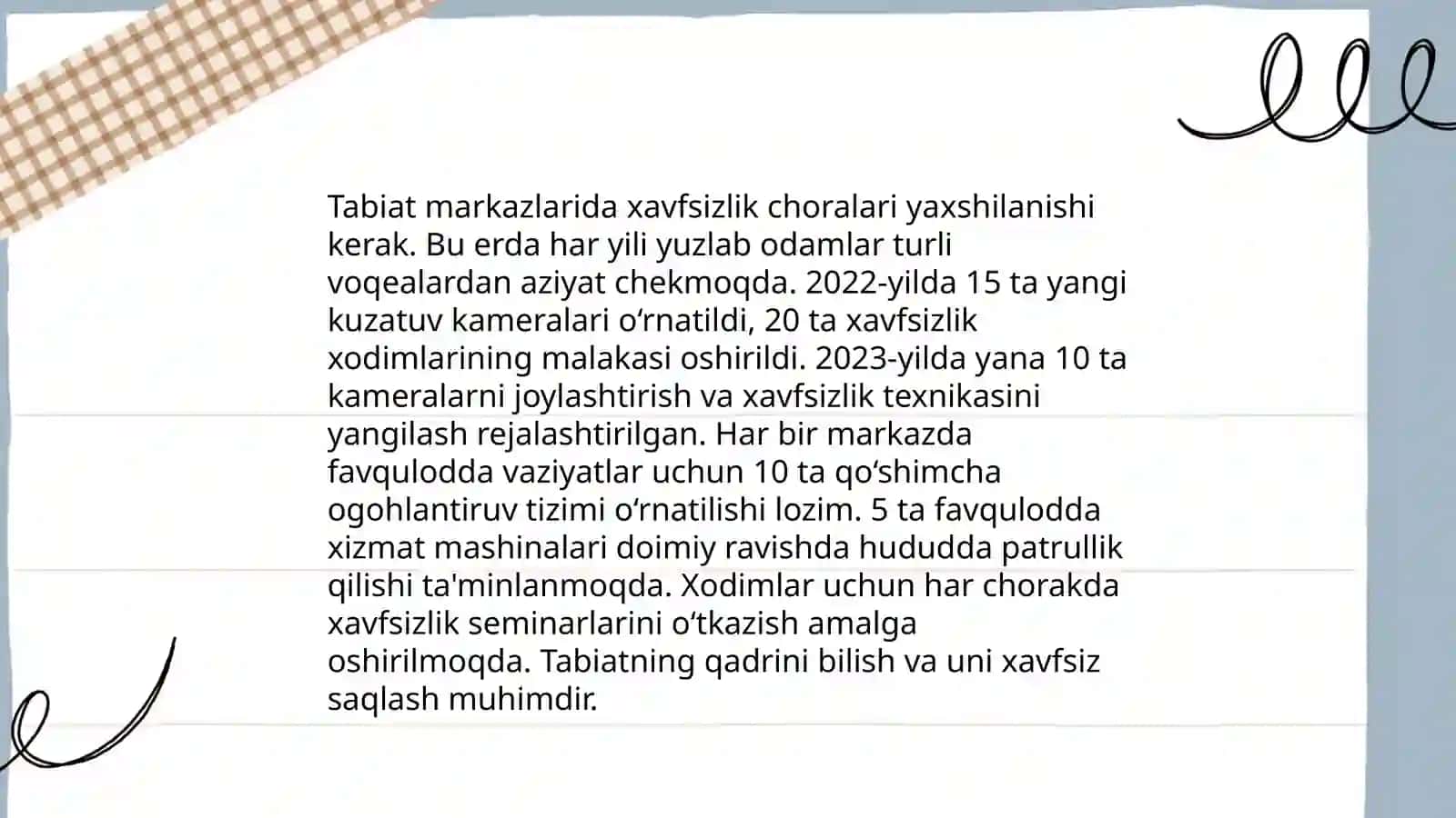 ilm-fan va tabiat markazida gigeniya va xavfsizlik qoidalariga amal qilish ko'nikmalarini shakllantirish 4