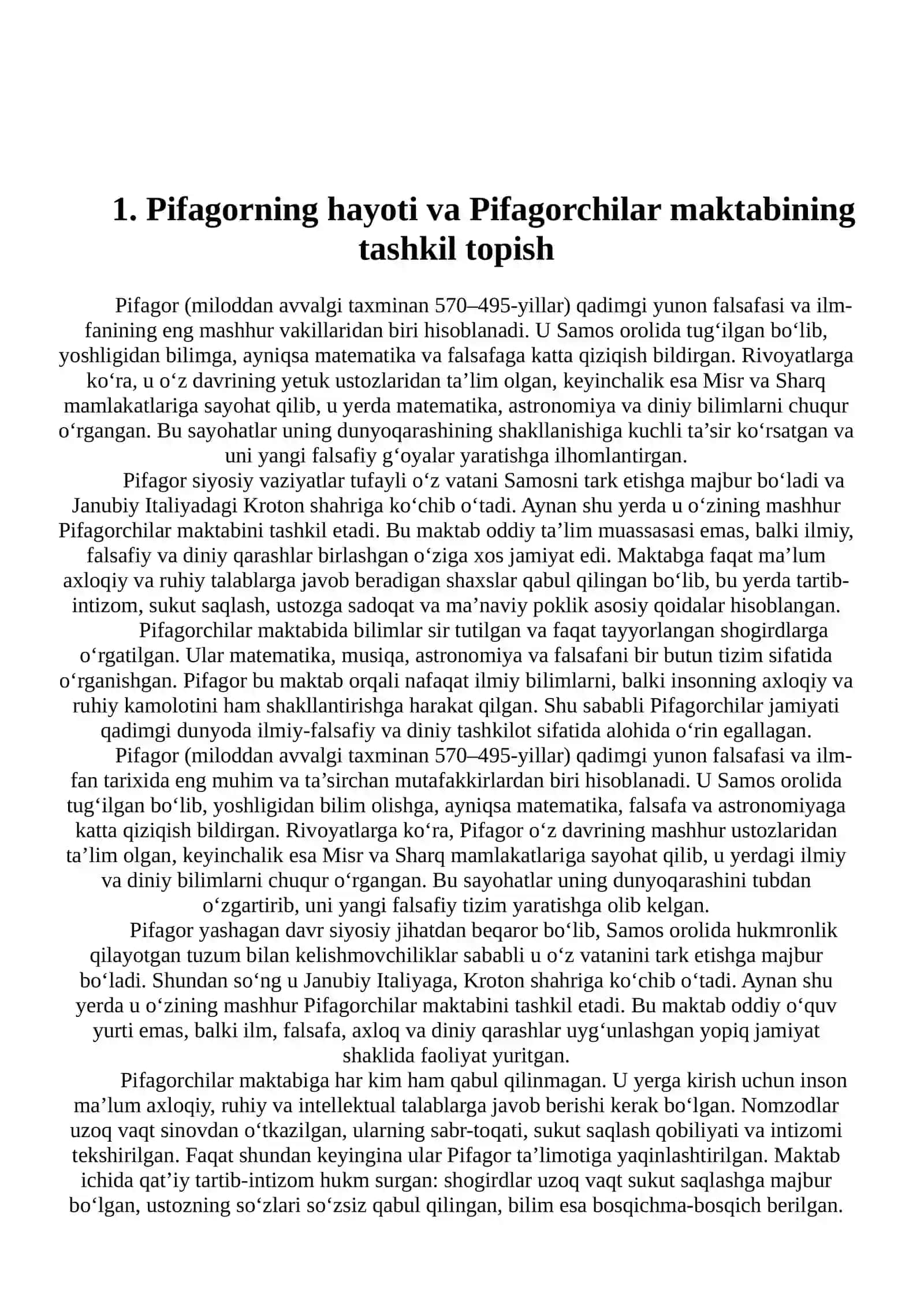 Pifagor va uning falsafiy ta’limoti bo‘yicha taqdimot tayyorlash 4