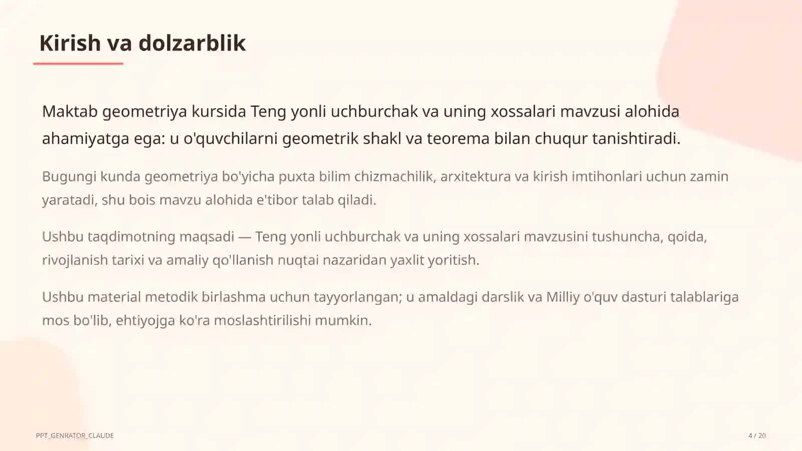Geometriya (7–11) — metodik birlashma uchun 4