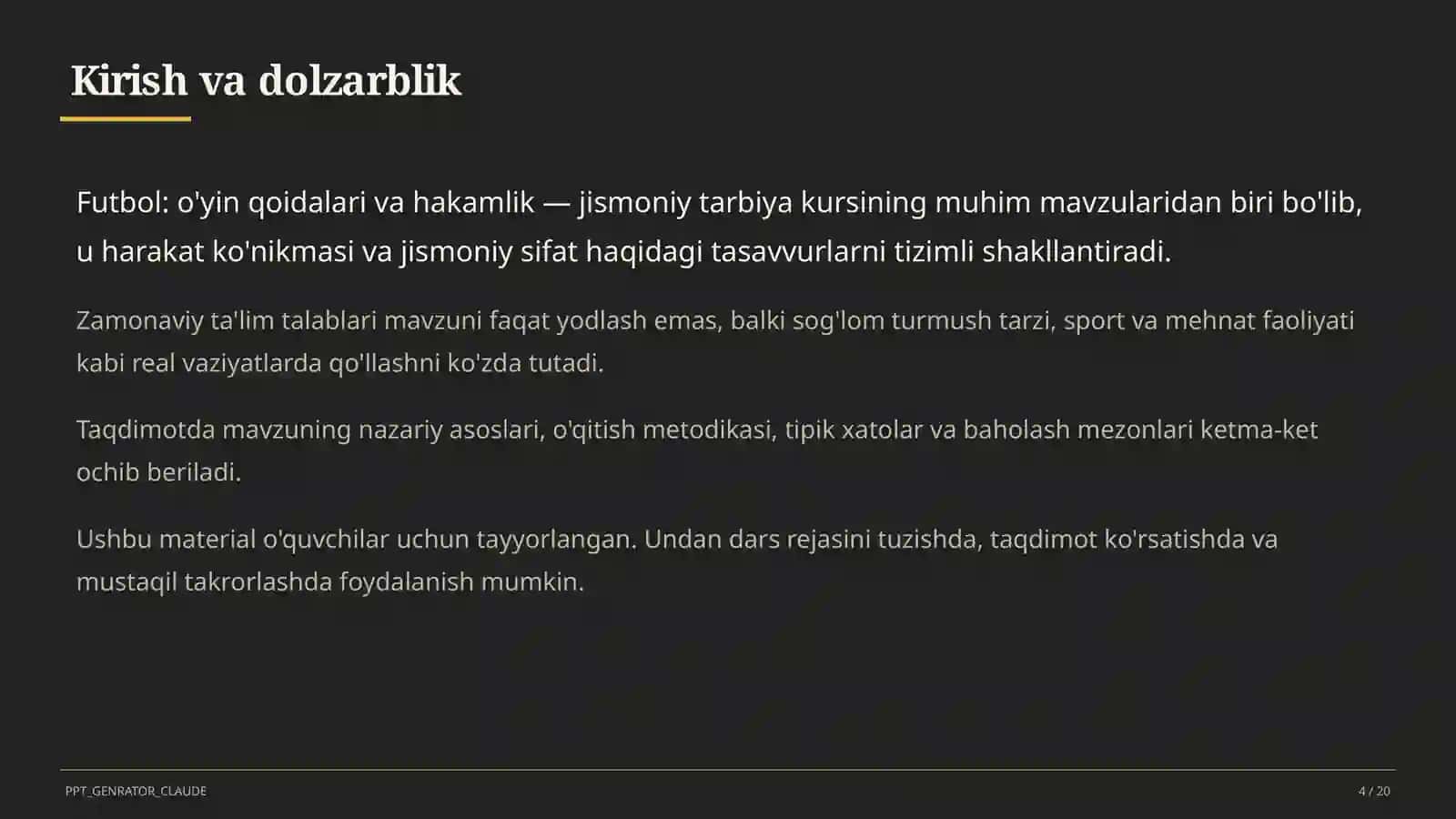 Futbol: o'yin qoidalari va hakamlik (9-sinf) 4