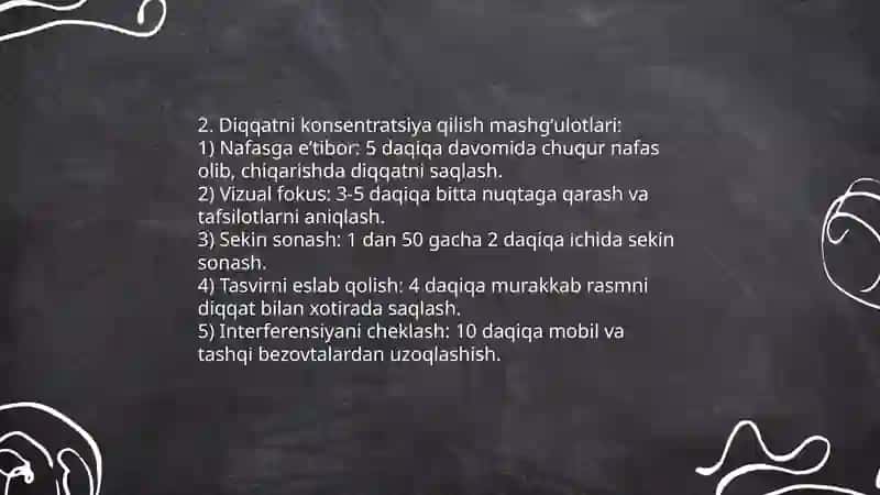 Diqqatni rivojlantiruvchi psixologik mashgʻulotlar 4
