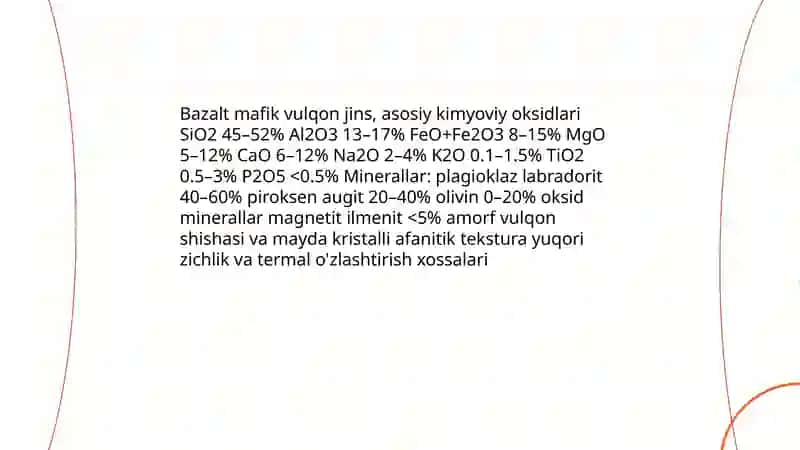 Bazalt asosida issiqlik saqlovchi qurilish materiallari haqida umumiy malumot 4
