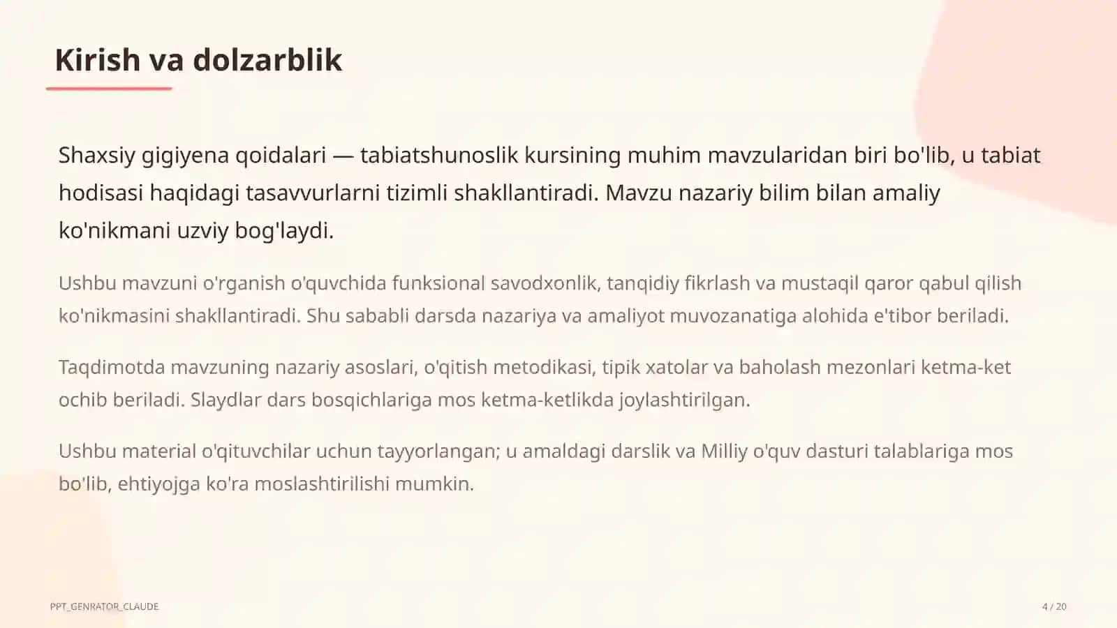 Shaxsiy gigiyena qoidalari (1-sinf) 4