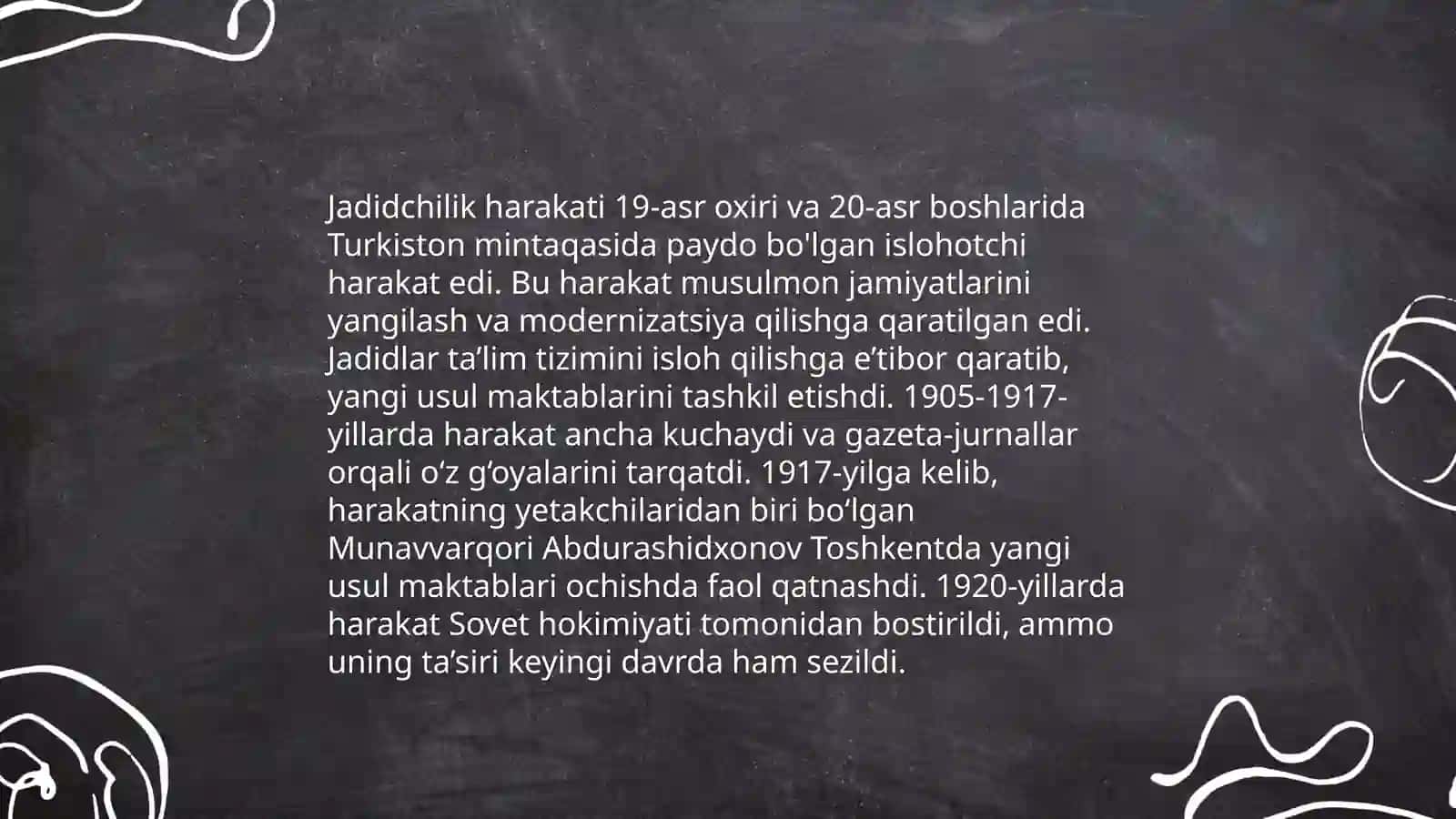 XIX asrning ikkinchi yarmi-XX asrning 1 choragida Turkiston o'lkasida tarbiya,maktab va pedagokik fikrlar 4