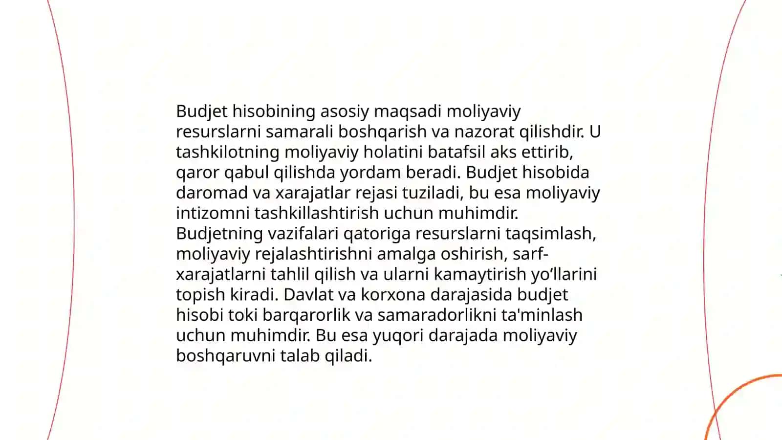 Budjet hisobining usullari va xususiyatlari 4