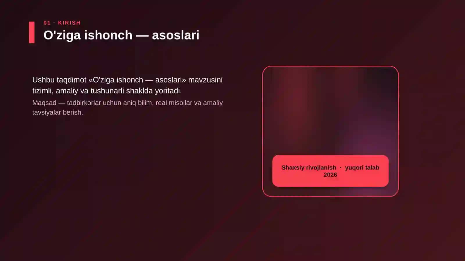 O'ziga ishonch — asoslari 4