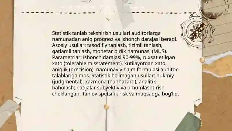 Auditda tanlab tekshirish usuli 4