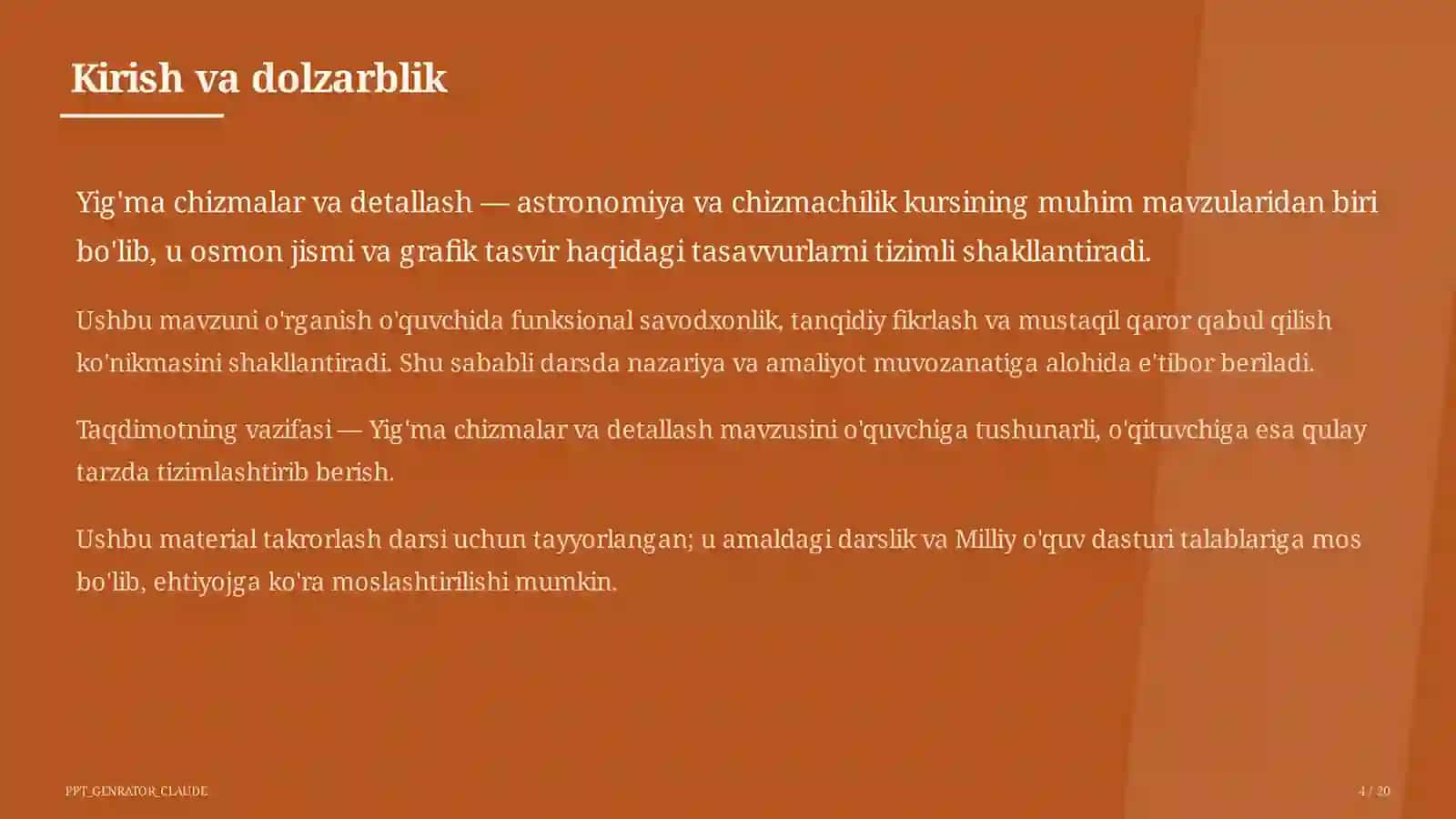Yig'ma chizmalar va detallash (9-sinf) 4