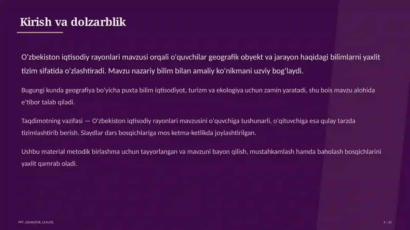 O'zbekiston iqtisodiy rayonlari (9-sinf) 4