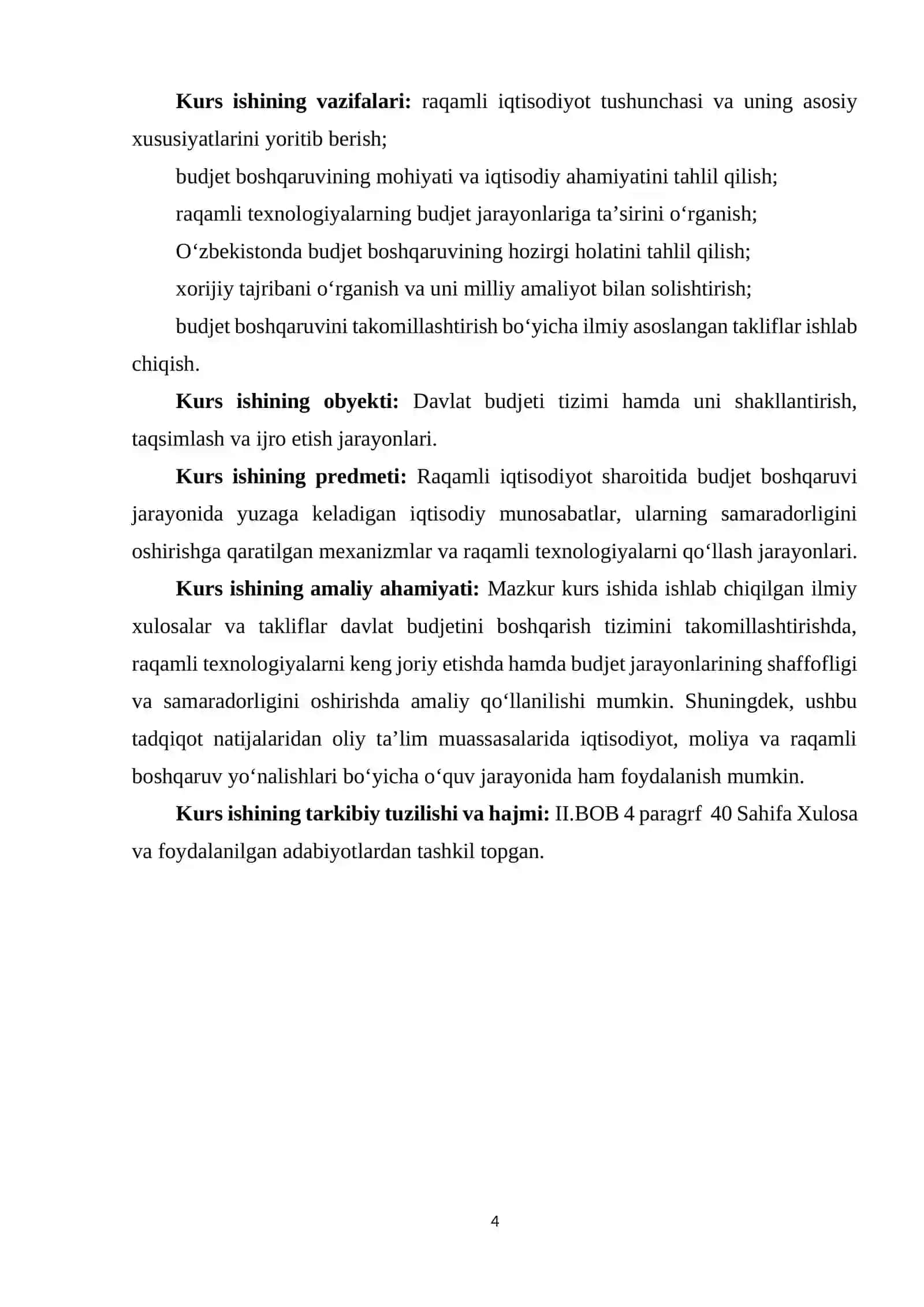 RAQAMLI IQTISODIYOT SHAROITIDA BUDJET BOSHQARUVI 4