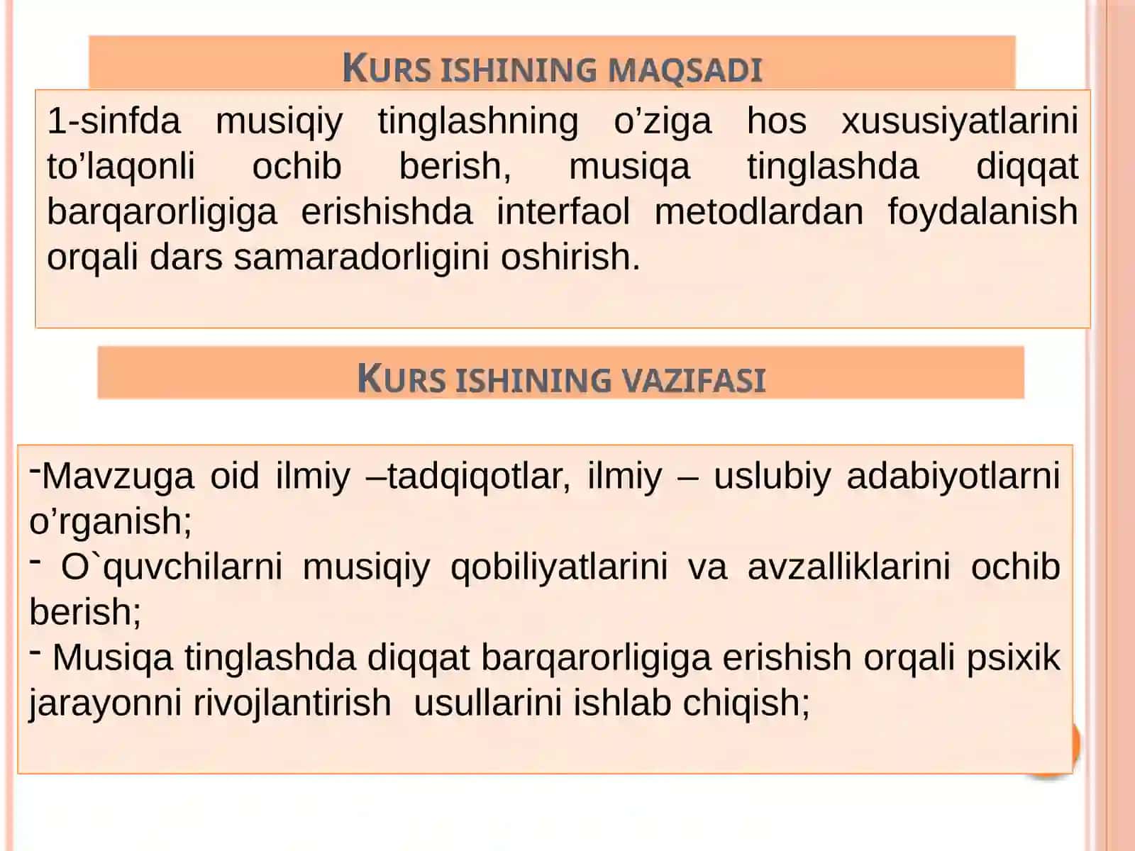 BIRINCHI SINFO`QUVCHILARIGA ASARLARNI TINGLATISH ORQALI DIQQAT BARQARORLIGIGA ERISHISH USULLARI 4