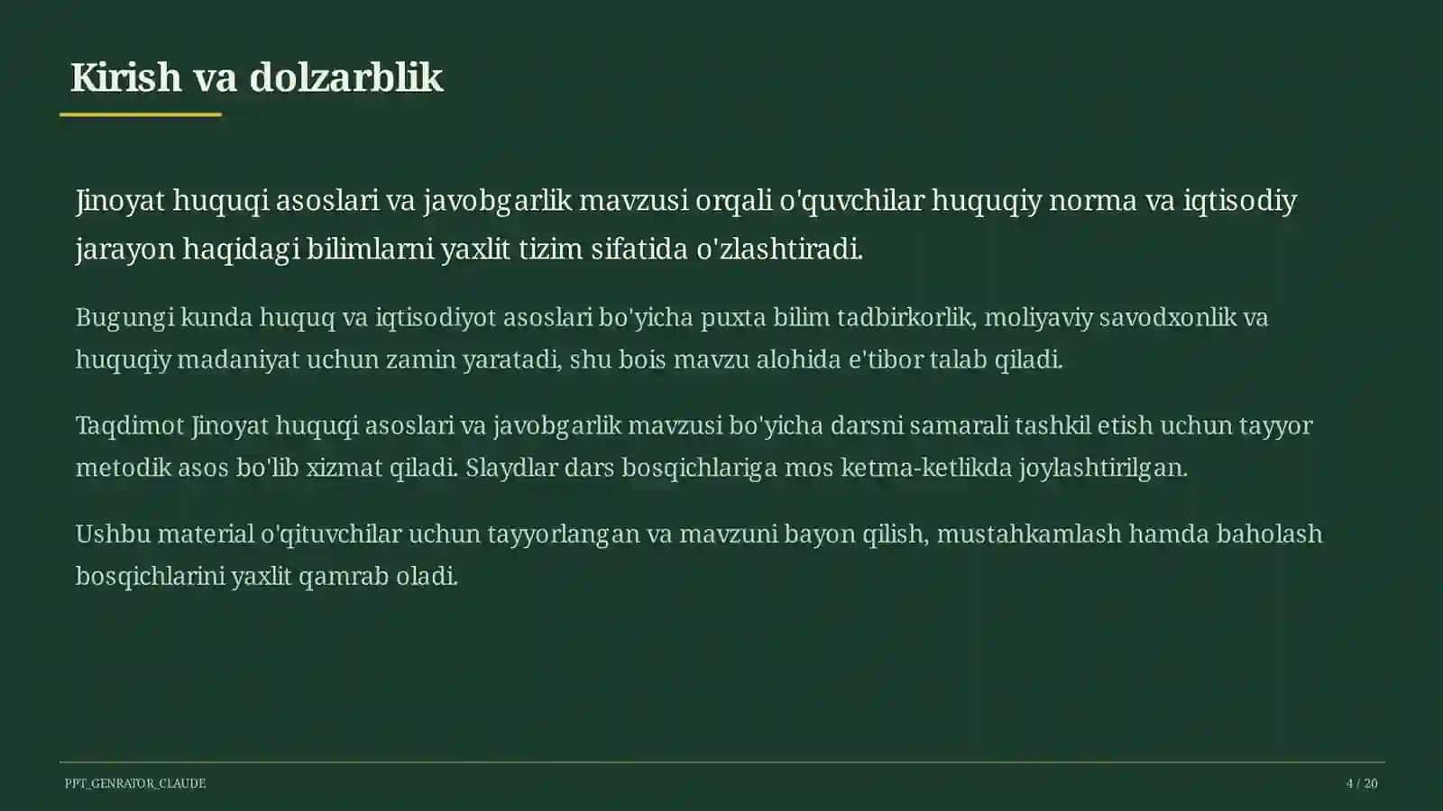 Jinoyat huquqi asoslari va javobgarlik (10-sinf) 4