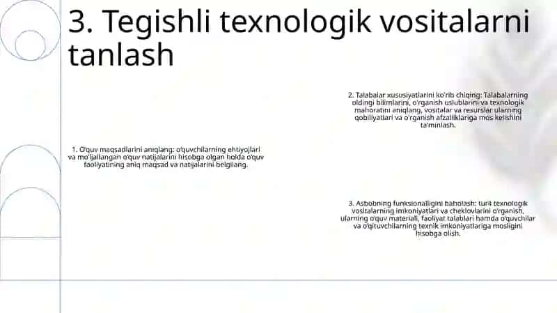 Dars Mavzusi Va Texnologik Vositalar Tuzish 4
