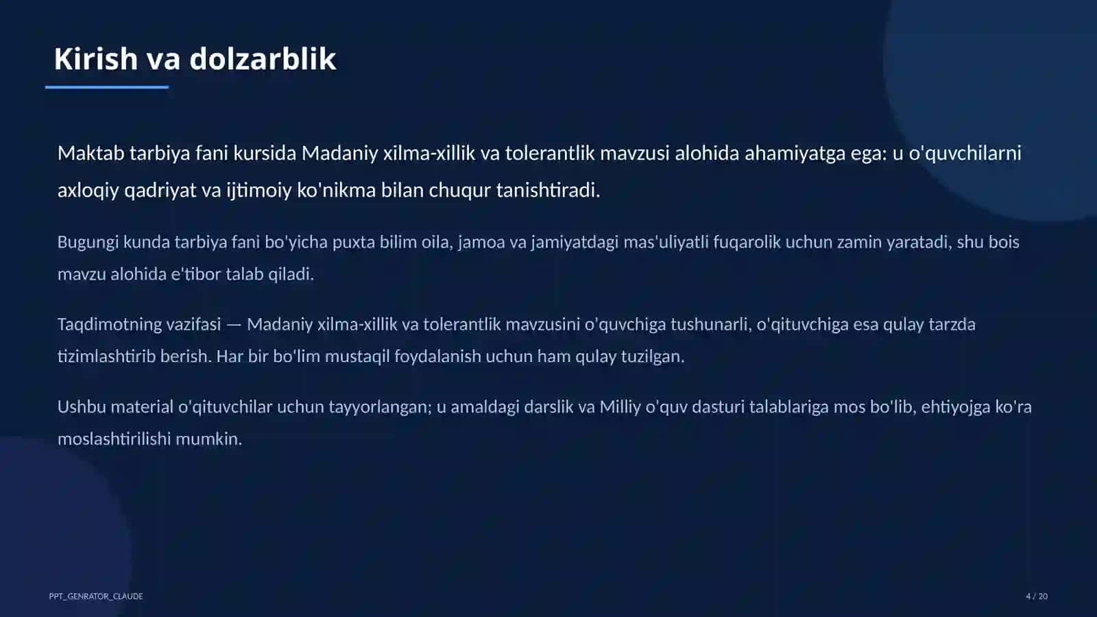 Madaniy xilma-xillik va tolerantlik (11-sinf) 4