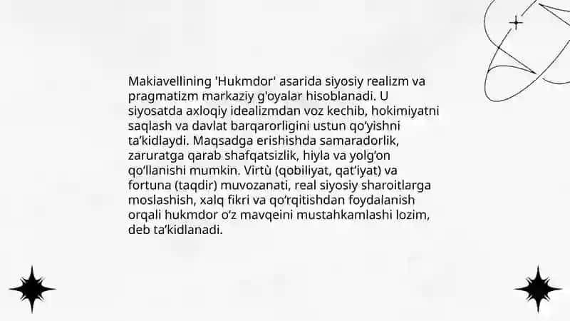 Makiavellining "Hukmdor" asari 4