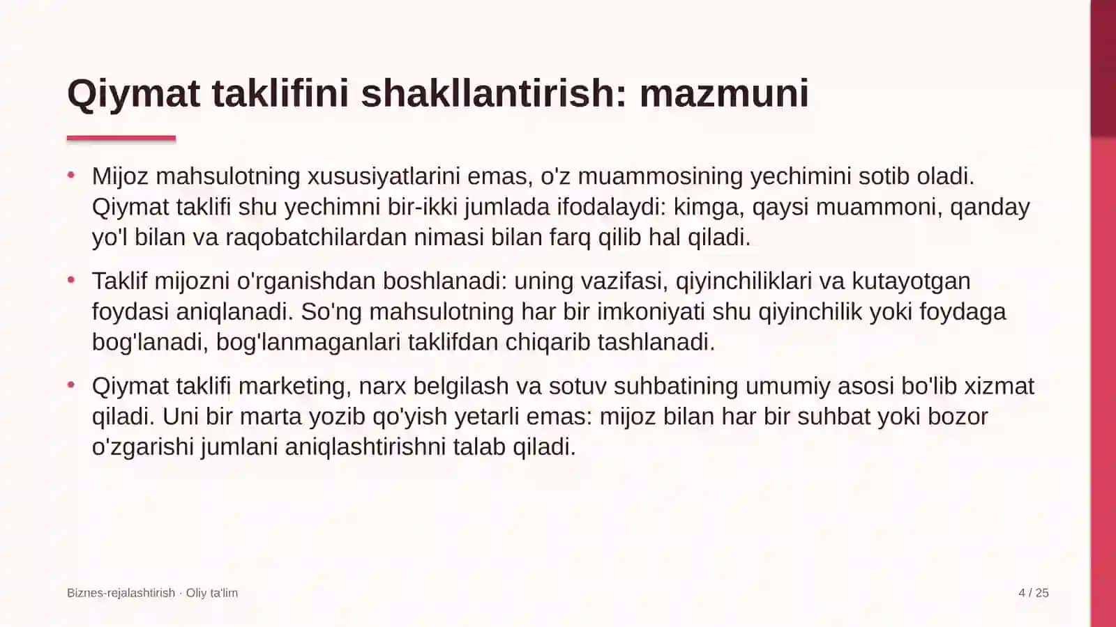xolding kompaniyalarida qiymat taklifini shakllantirish 7206 4