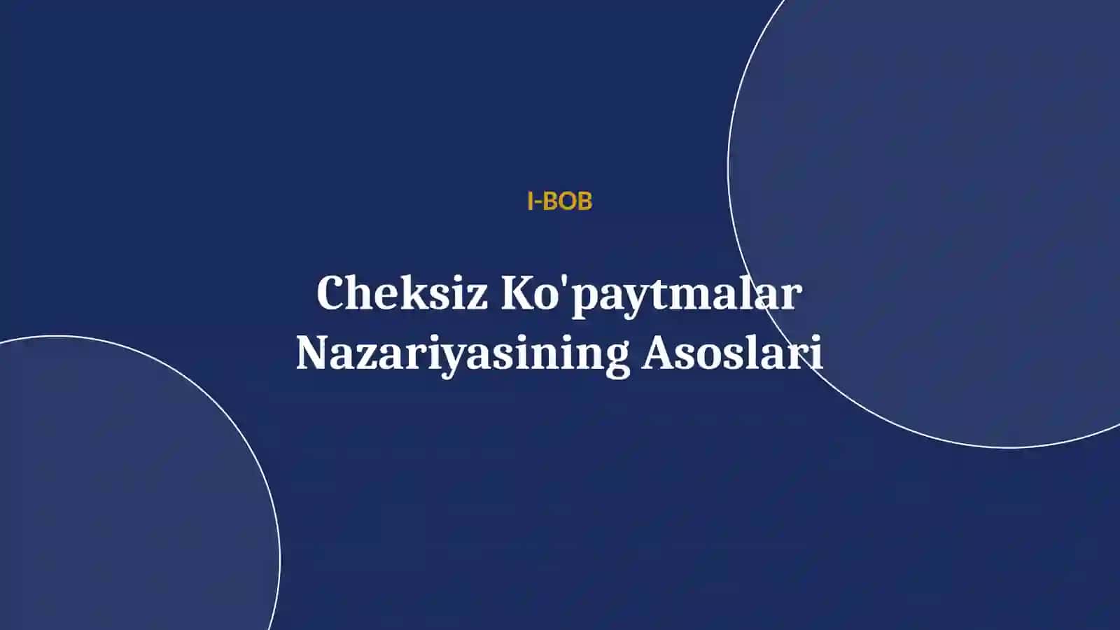 Cheksiz Ko'paytmalar 4