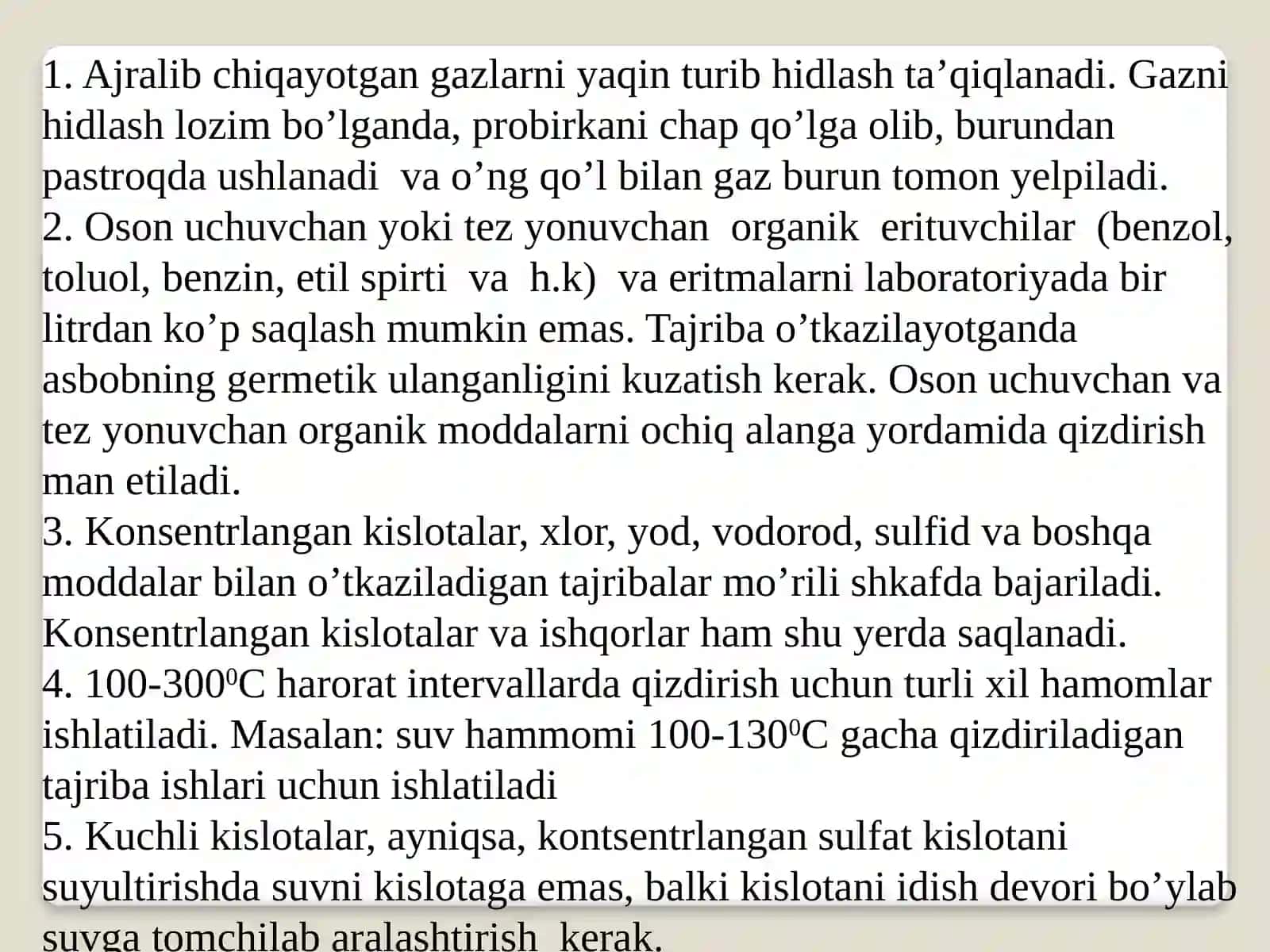 Kimyoviylaboraloiiyada texnika havfsizligini ta'minlash bo‘yichaumumiy informastiya 4