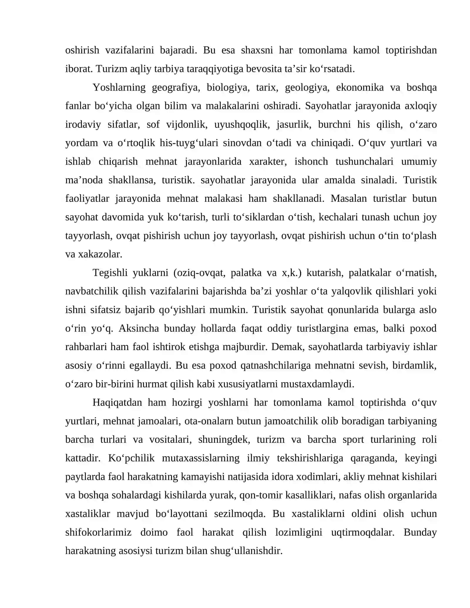 Turizm va uni oʻqitish uslubiyati faniga kirish 4