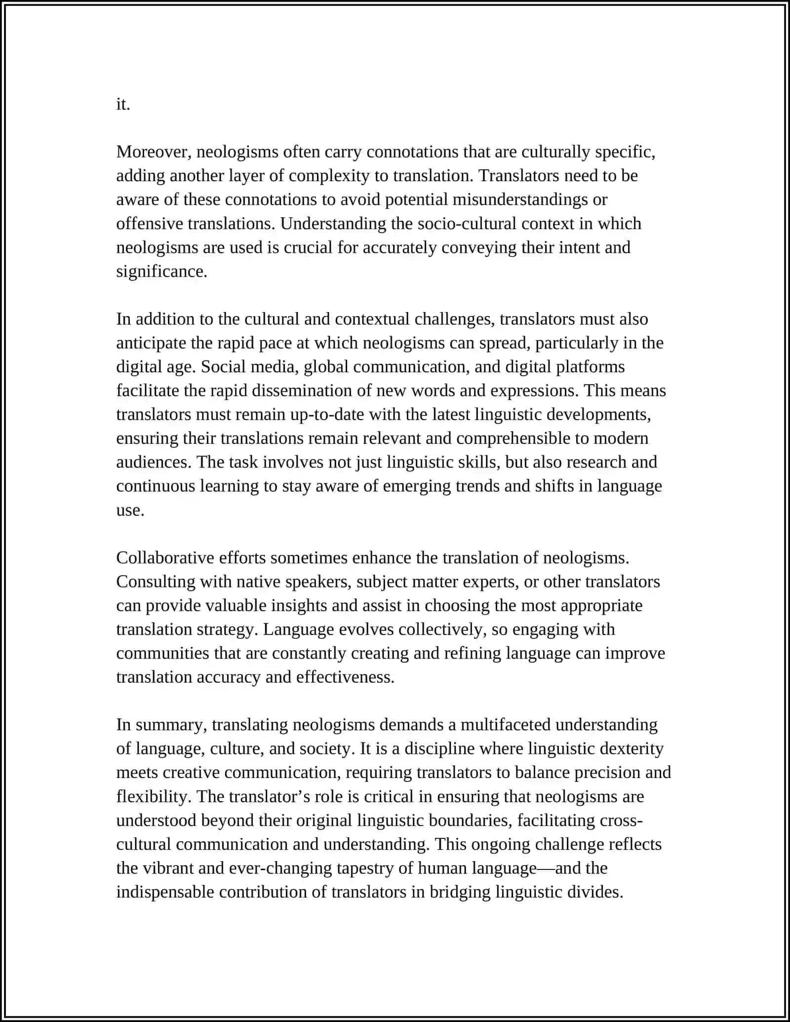 Theme: TRANSLATION OF NEOLOGISMS 4