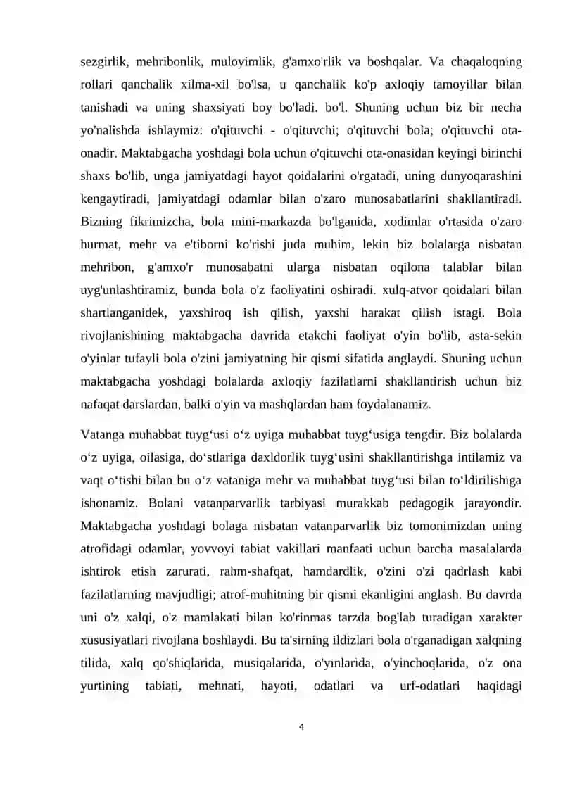 Bola shaxsining barkamol rivojlanishi uchun vatanparvarlik tarbiyasining ahamiyati 4
