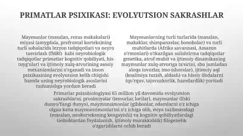 Psixkaning filogenetik taraqqiyoti 4