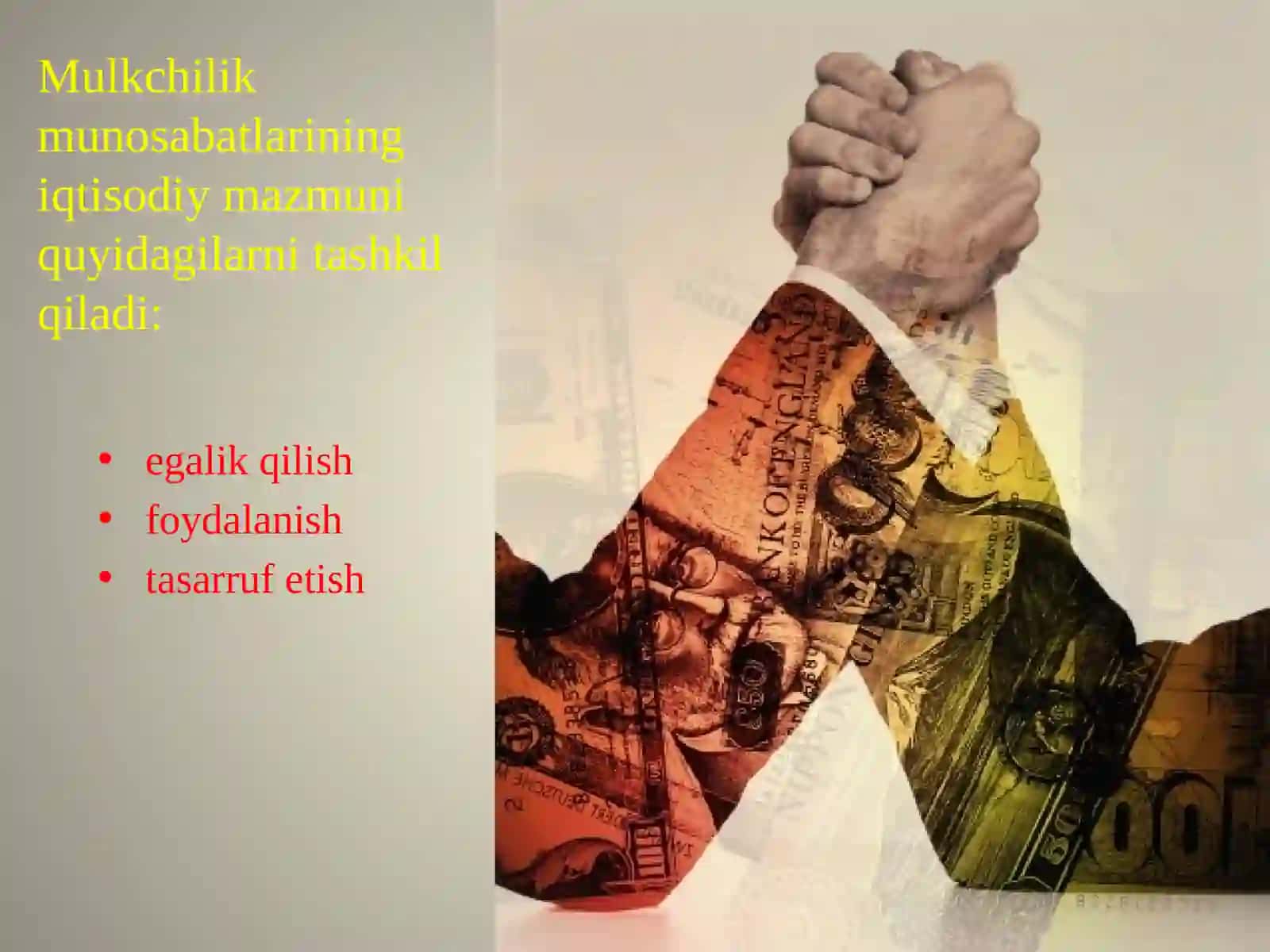 Mulk shakllarining turlari va uning tarkibi 4