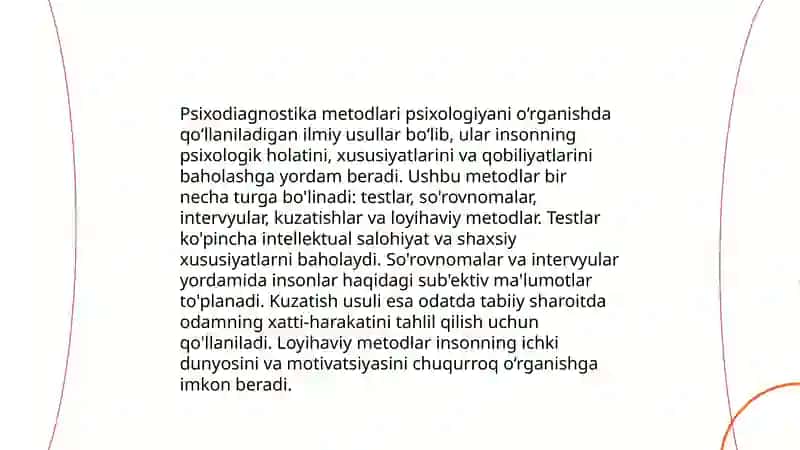 Psixodiagnostik tekshiruv va tadqiqotlar 4