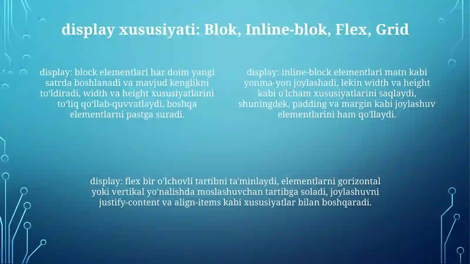 Blok konteynerlar yaratish va stil berish 4