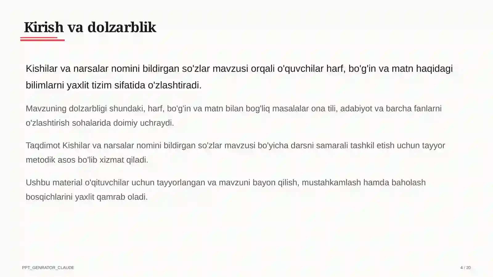 Kishilar va narsalar nomini bildirgan so'zlar (2-sinf) 4