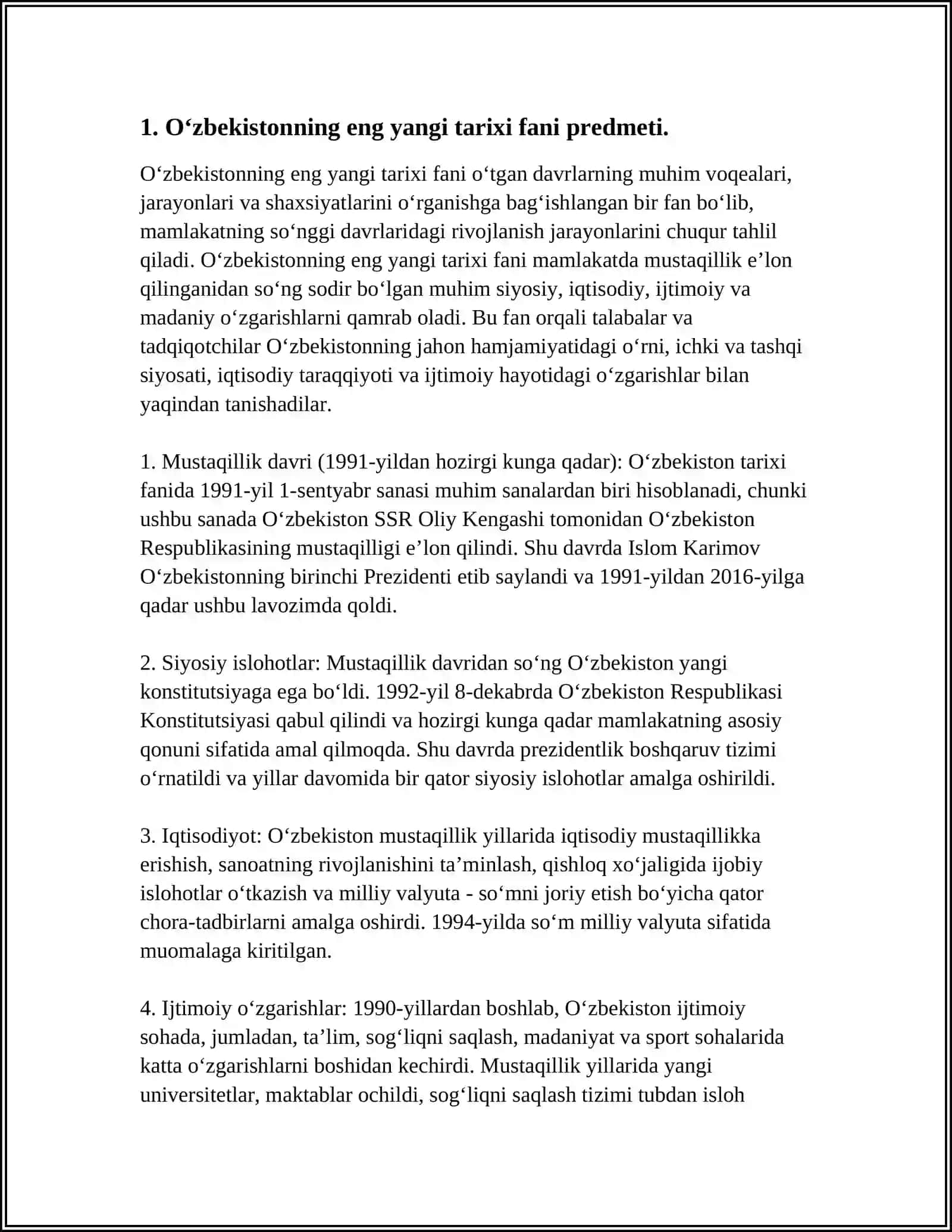 O‘zbekistonning eng yangi tarixi 4
