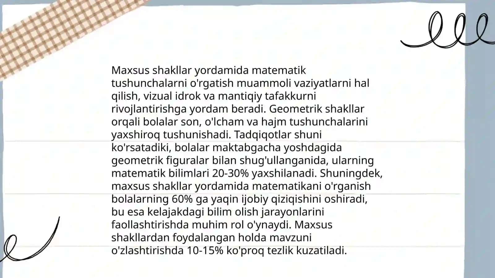 Maxsus shakllar toʻplamidan foydalanib narsalarni hosil qilishga oʻrgatish metodlari 4