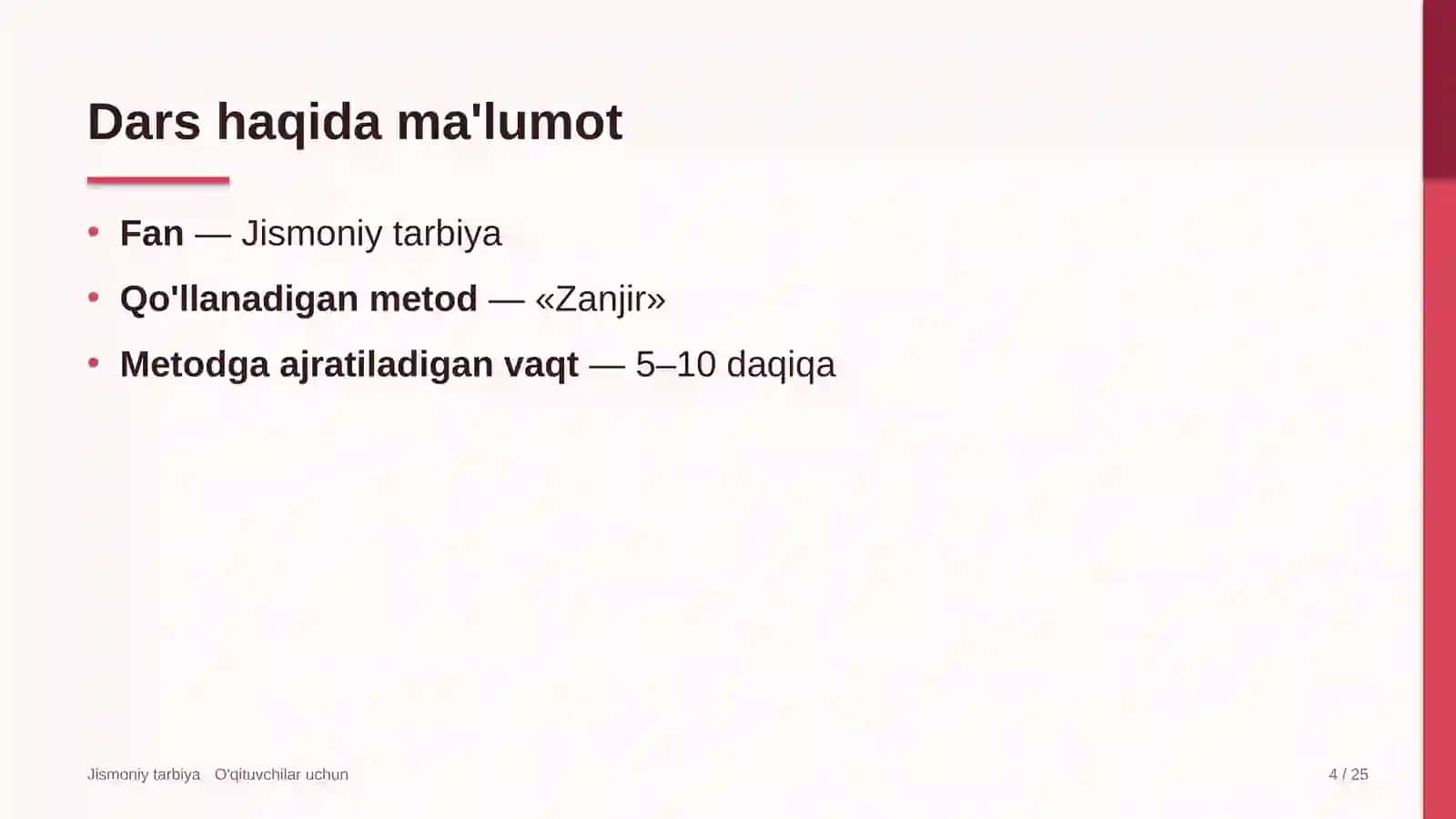 jismoniy tarbiya darslarida zanjir metodidan foydalanish 3684 4