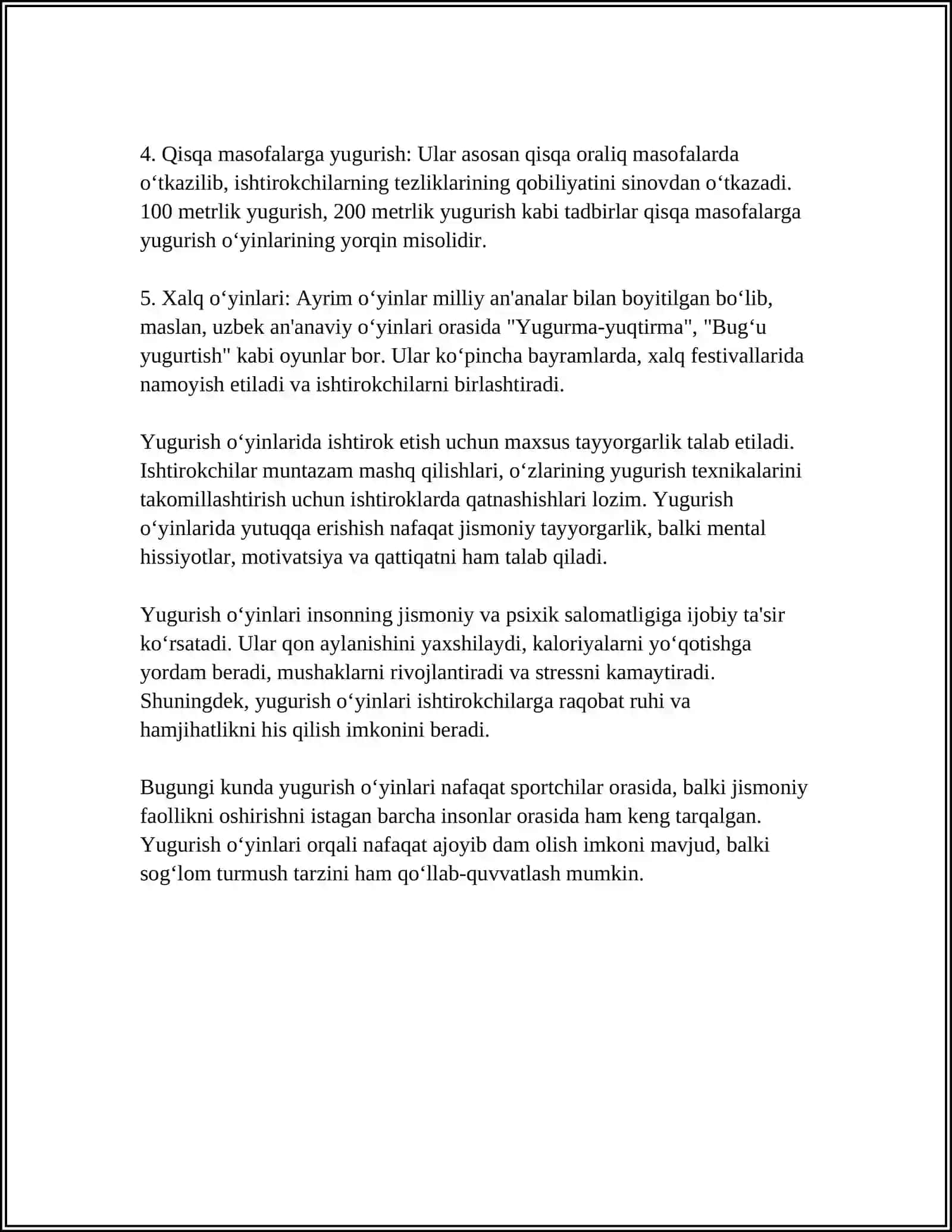 HARAKATLI OʻYINLAR 4