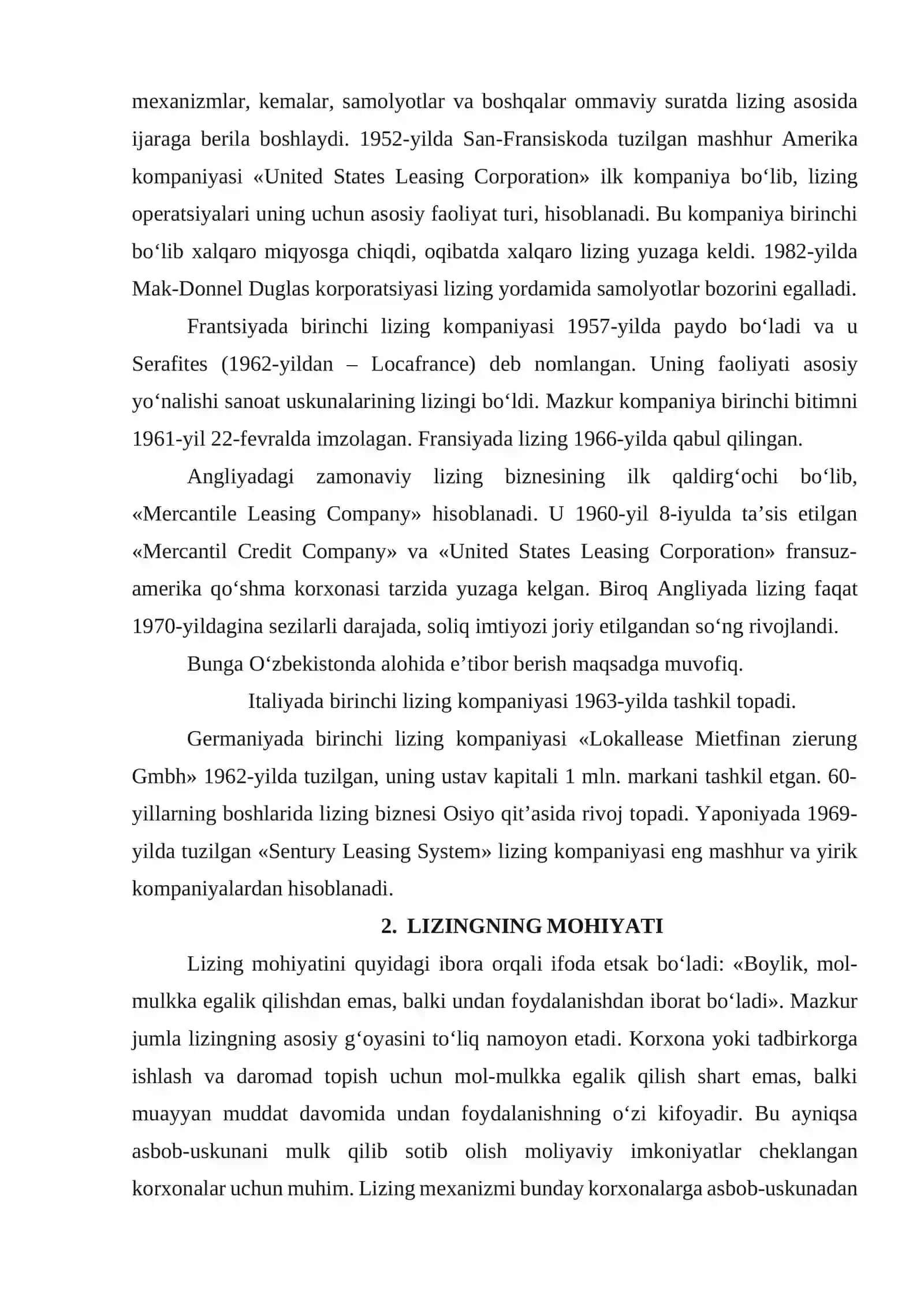 Lizingning mоhiyati va lizing оpеratsiyalari turlari 4