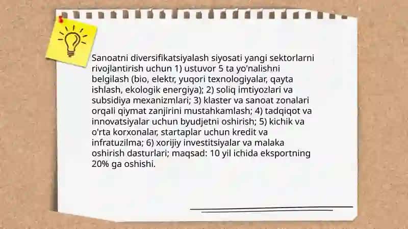 Mamlakat iqtisodiyotining modernizatsiya va diversifikatsiya 4