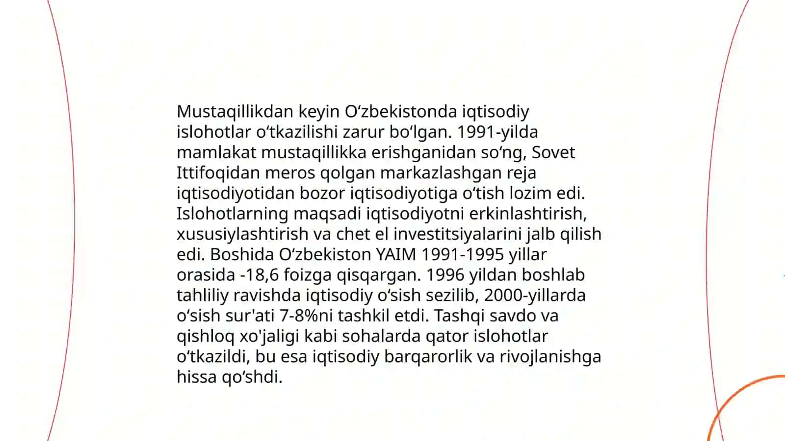 Oʻzbekistonda bozor iqtisodiyotiga oʻtishning xususiyatlari va bozor islohotlarini amalga oshirishda taraqqiyot strategiyasining ahamiyati 4
