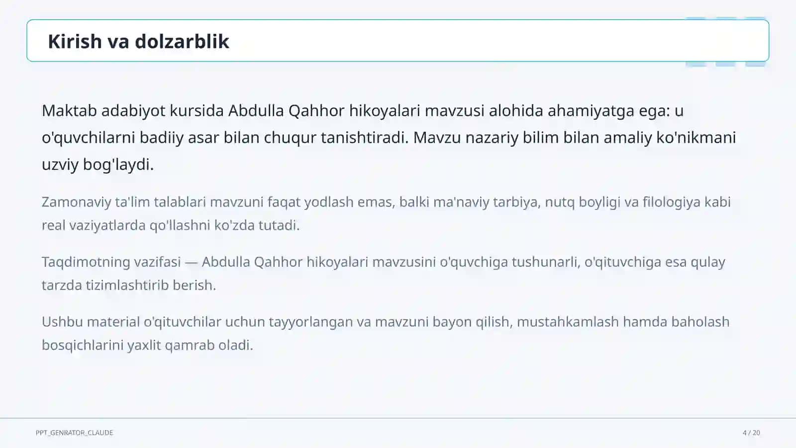 Abdulla Qahhor hikoyalari (8-sinf) 4