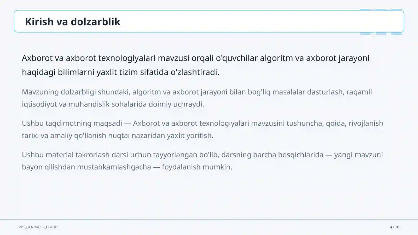 Axborot va axborot texnologiyalari (5-sinf) 4