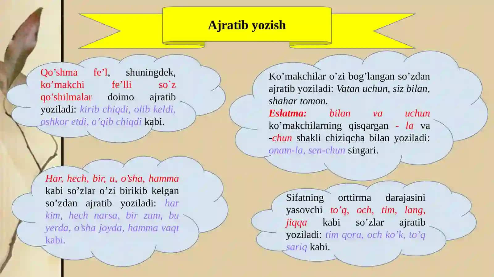 Qo’shibyozish 4