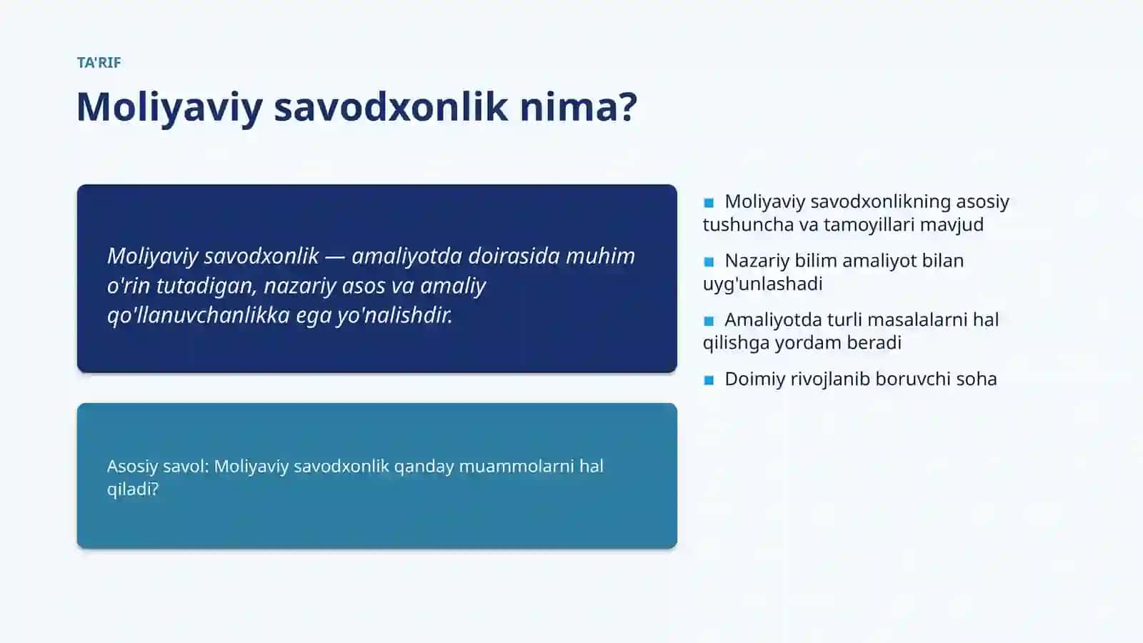 Moliyaviy savodxonlik 4