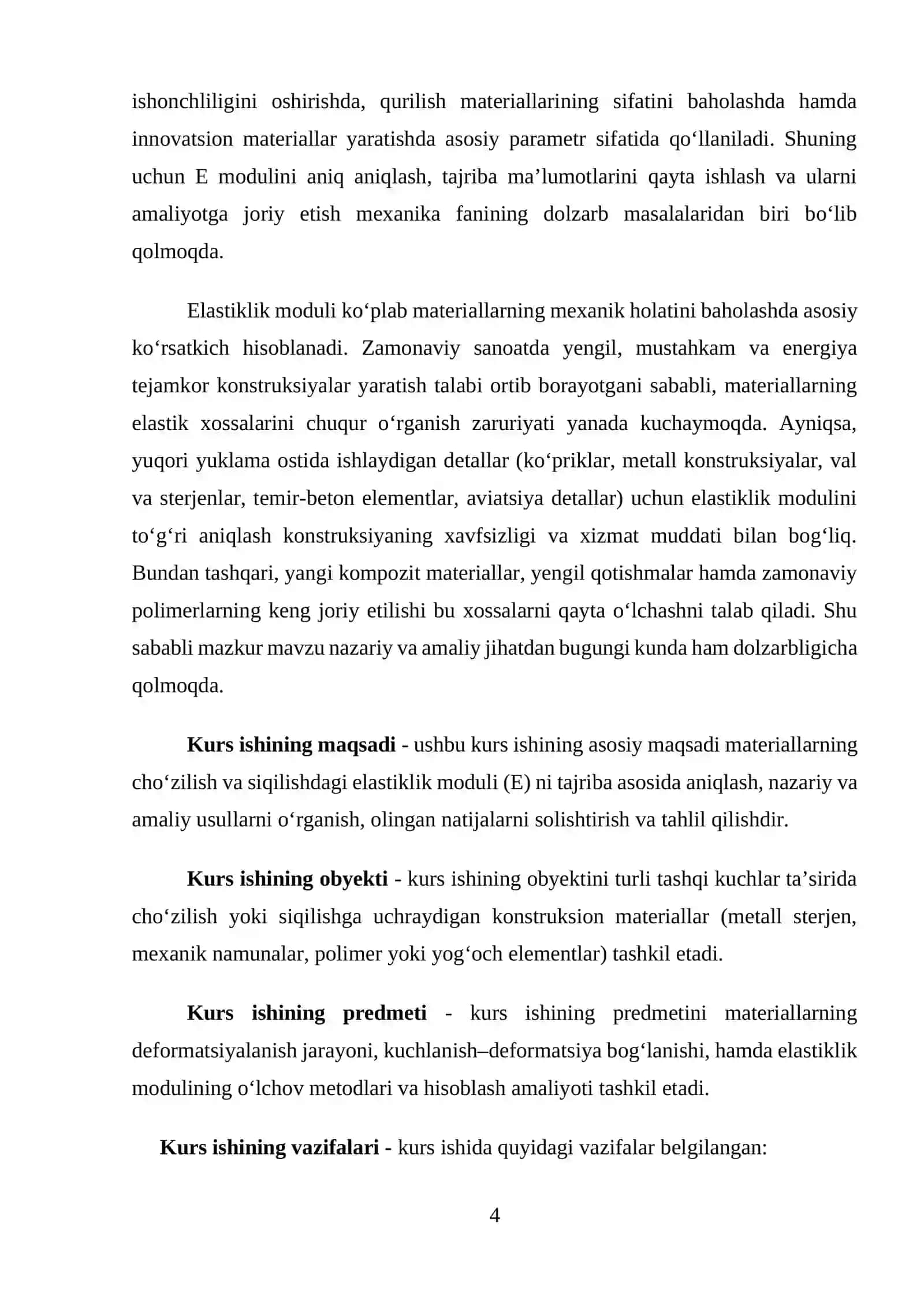 CHO'ZILISH VA SIQILISHDAGI ELASTIKLIK MODULI E NI ANIQLASH 4
