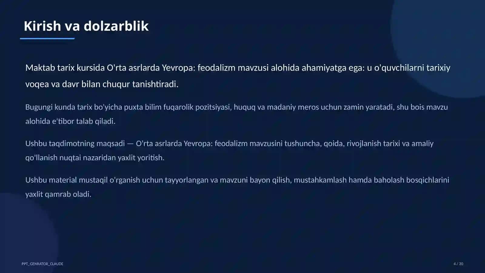 O'rta asrlarda Yevropa: feodalizm (7-sinf) 4
