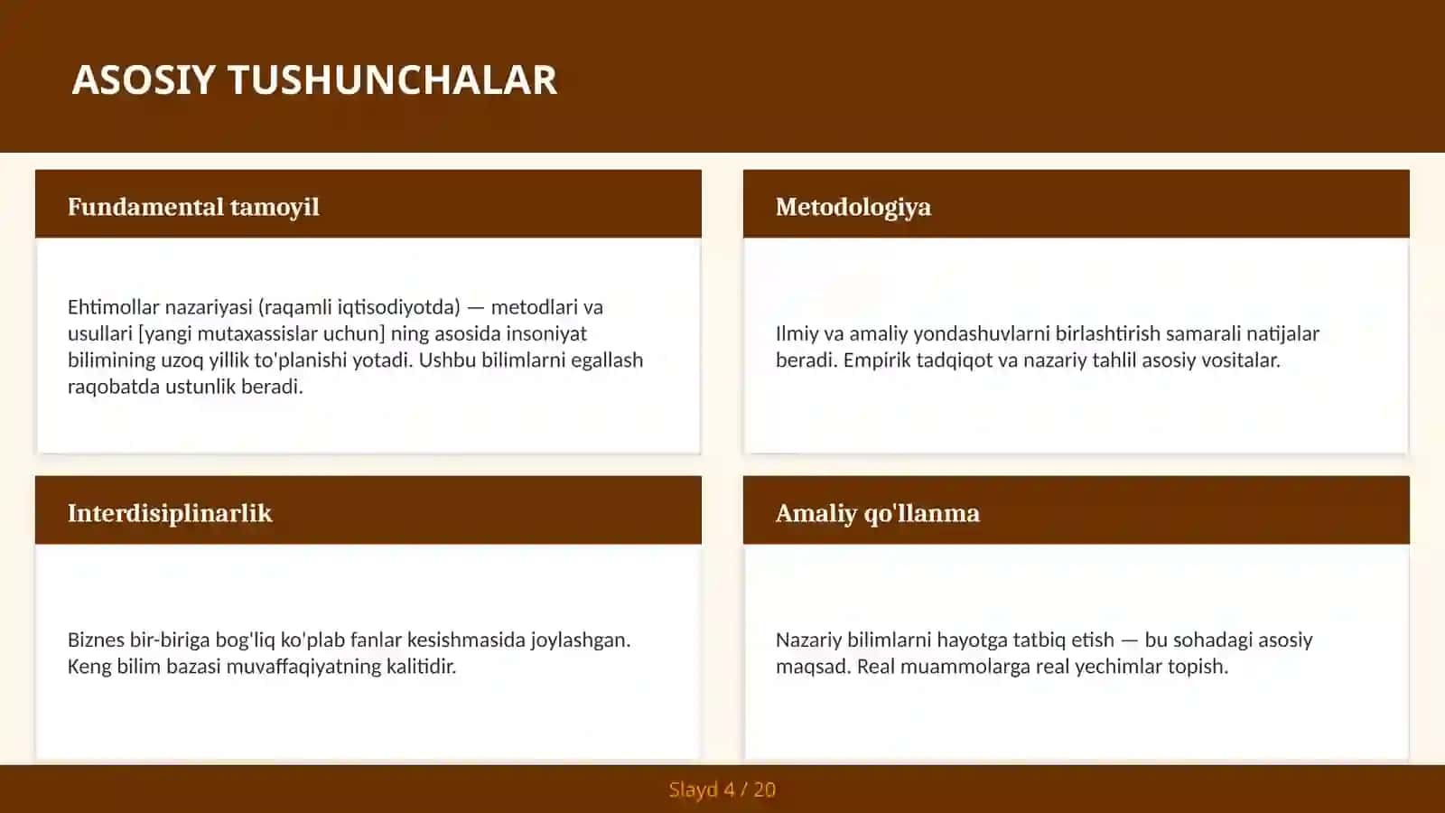 EHTIMOLLAR NAZARIYASI (RAQAMLI IQTISODIYOTDA) — METODLARI VA USULLARI [YANGI MUTAXASSISLAR UCHUN] 4