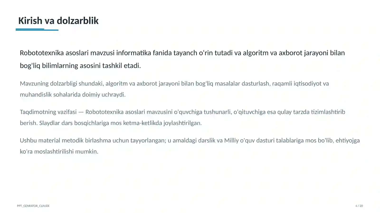 Robototexnika asoslari (11-sinf) 4